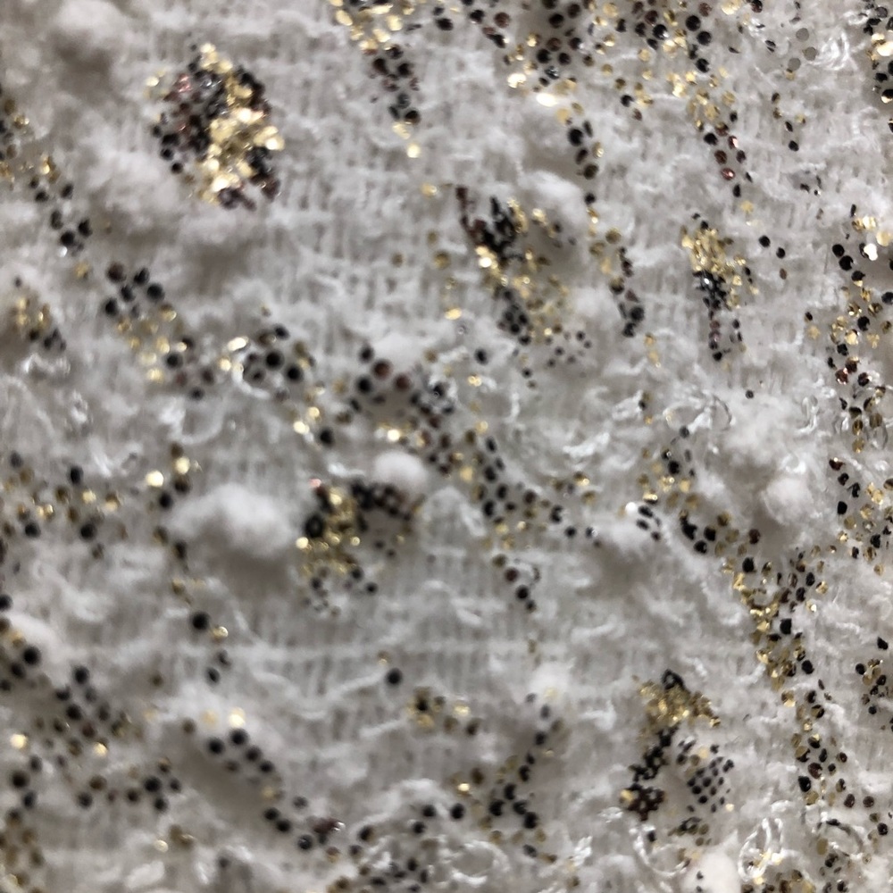 Jennifer Lopez Sequin long Sleeve Sheath Mini Dress Women's Size L White/Gold - Picture 6 of 14